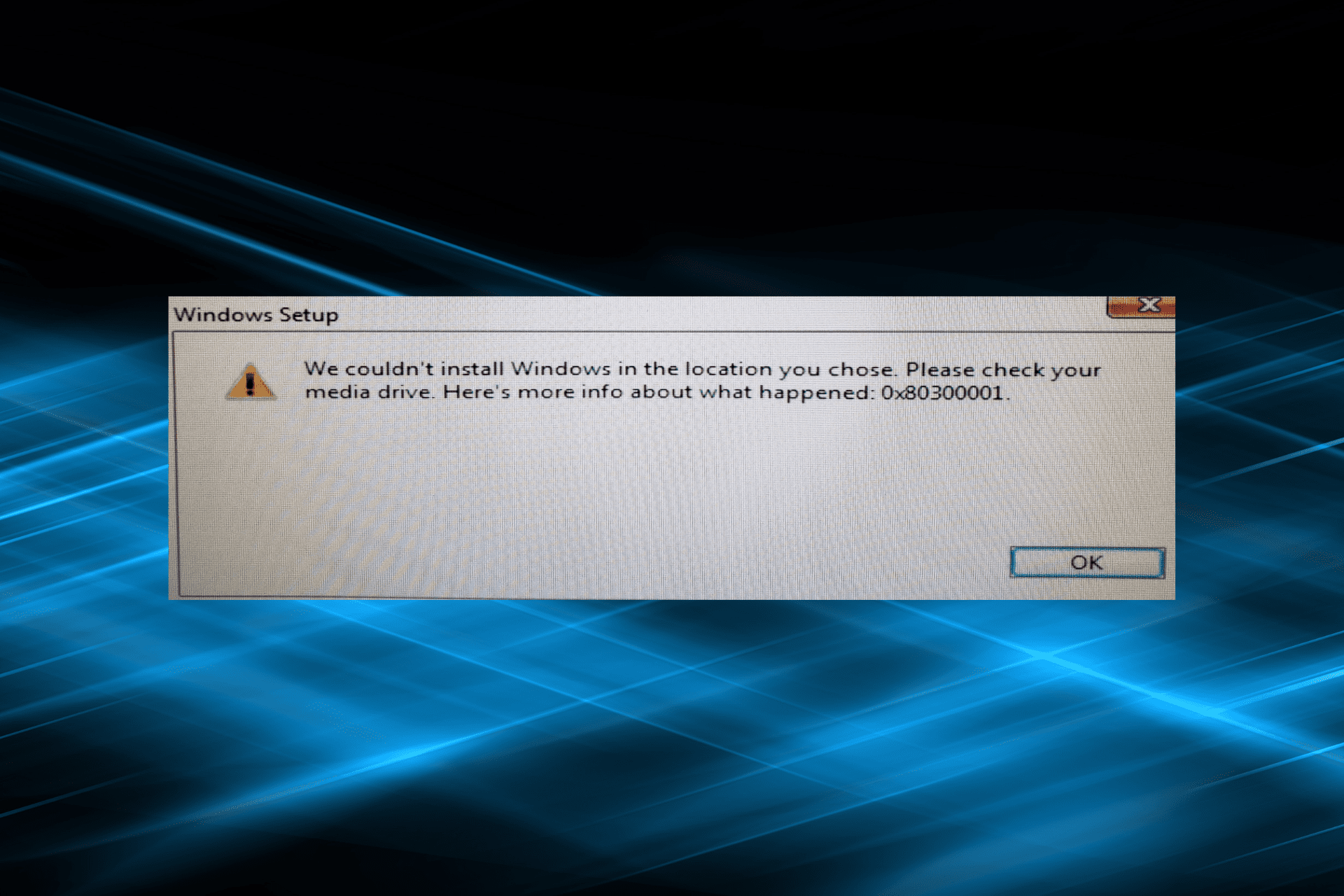 corregir el error 0x80300001 en Windows