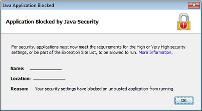 la configuración de seguridad ha bloqueado una aplicación autofirmada