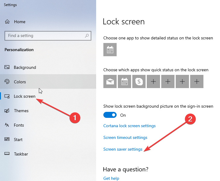 configuración del protector de pantalla windows 10