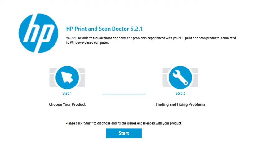  Error de impresora de la utilidad HP Print and Scan Doctor 0xd05d010d restablecer energía