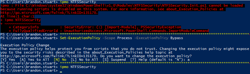 omitir la sesión de PowerShell