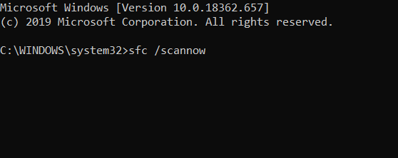 Las ventanas de comando sfc /scannow se han recuperado de un error de apagado inesperado