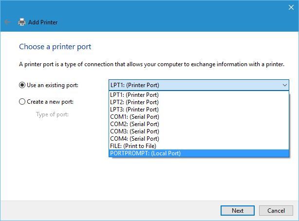 portprompt-printer