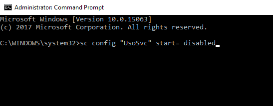 configuración sc "UsoSvc" start = deshabilitado Windows 10 PC se activa automáticamente