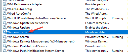 Servicio de hora de Windows no instalado