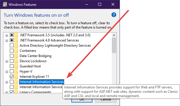Eliminar el error de actualización de Windows IIS