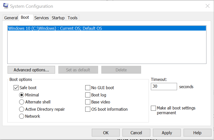 Modo seguro: arranque seguro de Windows 10