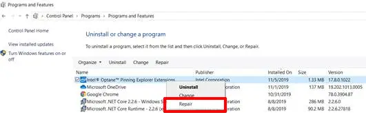 Solucione el error de fijación de memoria Intel Optane en Windows 10/11
