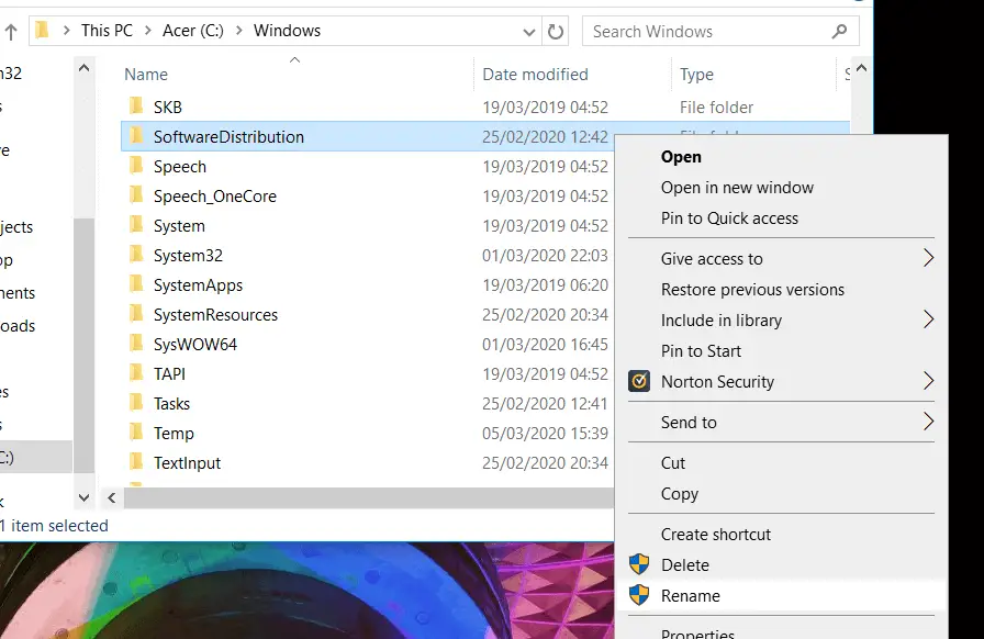 Carpeta de distribución de software Reparar el error de actualización de Windows 0x8024401f