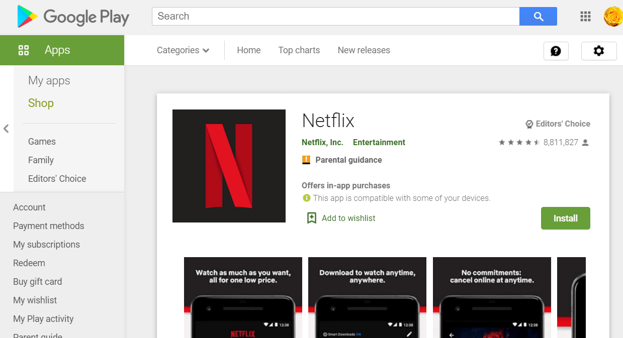 La página de Netflix netflix error 10002, 112, 0013