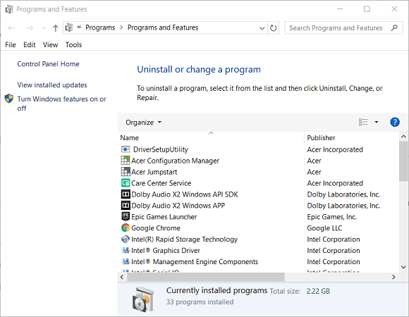 El subprograma de desinstalación Código de error de actualización de Windows 9c48