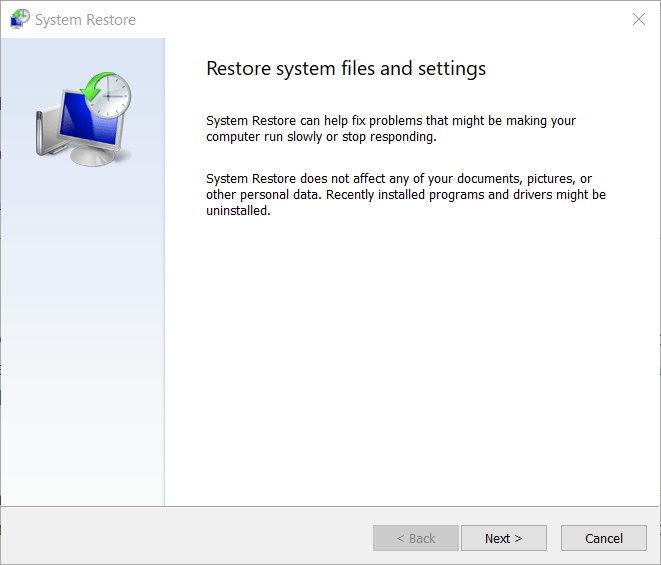 Error de restauración del sistema 0x80090016 en Windows 10