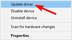 Error del renderizador de audio Controlador de actualización de Windows 10