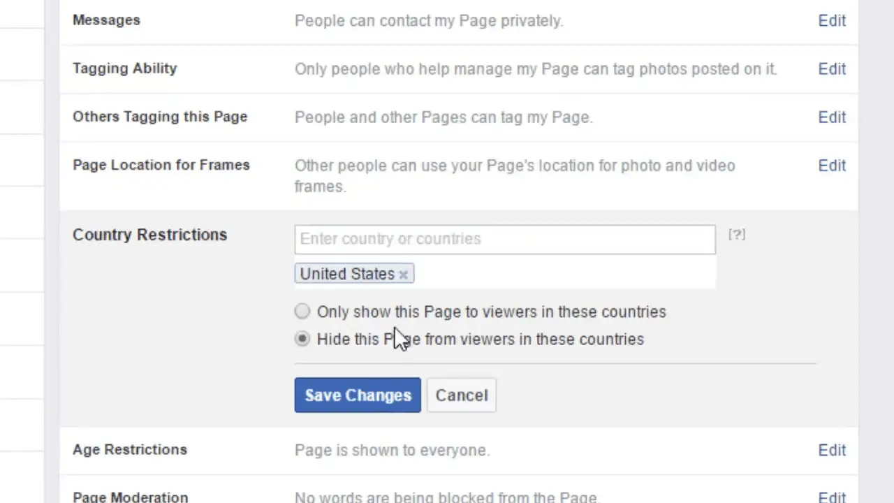 Restricciones de país facebook este contenido no está disponible en este momento