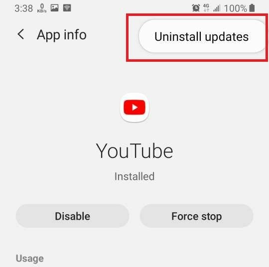 Deshabilitar el reproductor de accesibilidad de YouTube