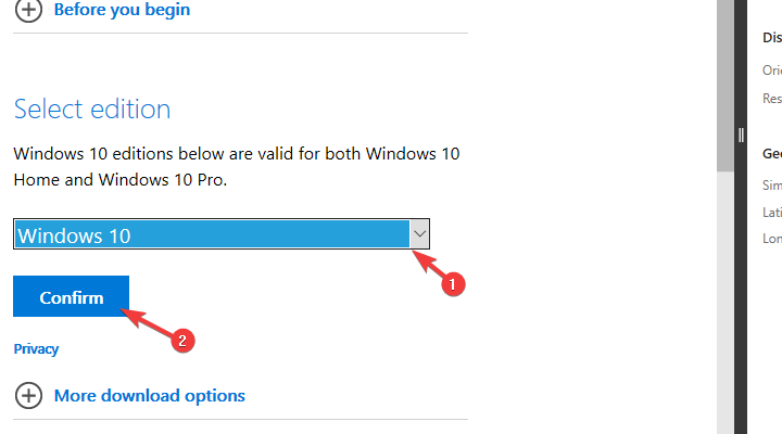 archivo iso de windows 10 no se descarga