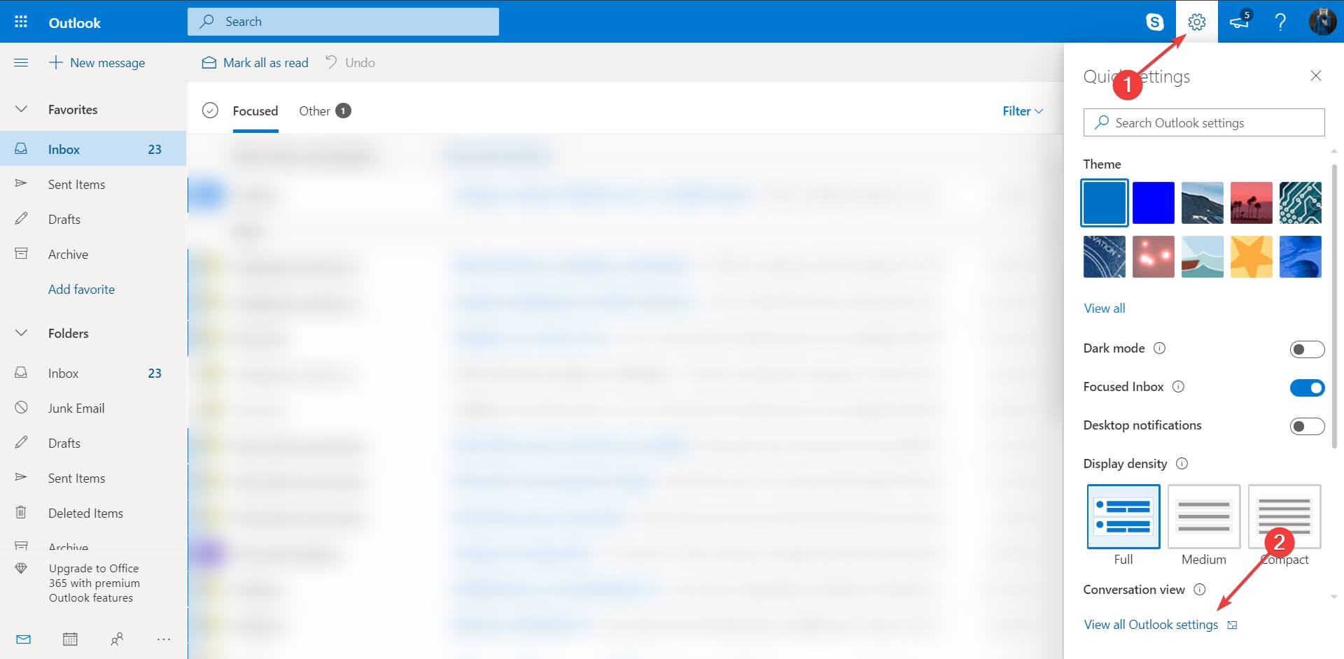 Outlook mueve el correo electrónico a la configuración de basura