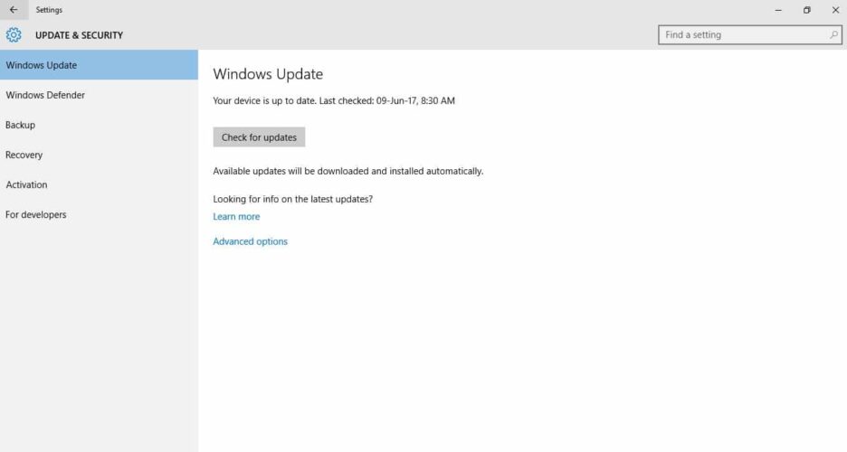 comprobar si hay actualizaciones Los altavoces dejan de funcionar Windows 10