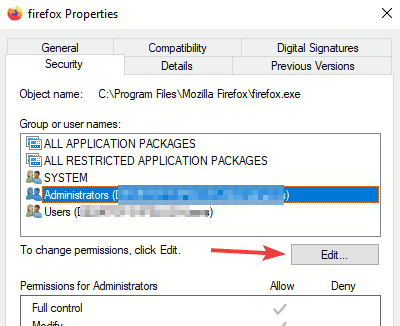 editar la configuración de seguridad no puede establecer la prioridad en el administrador de tareas de Windows 10