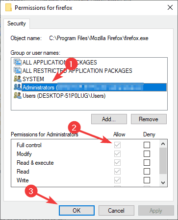 el permiso de control total no puede establecer la prioridad en el administrador de tareas de Windows 10