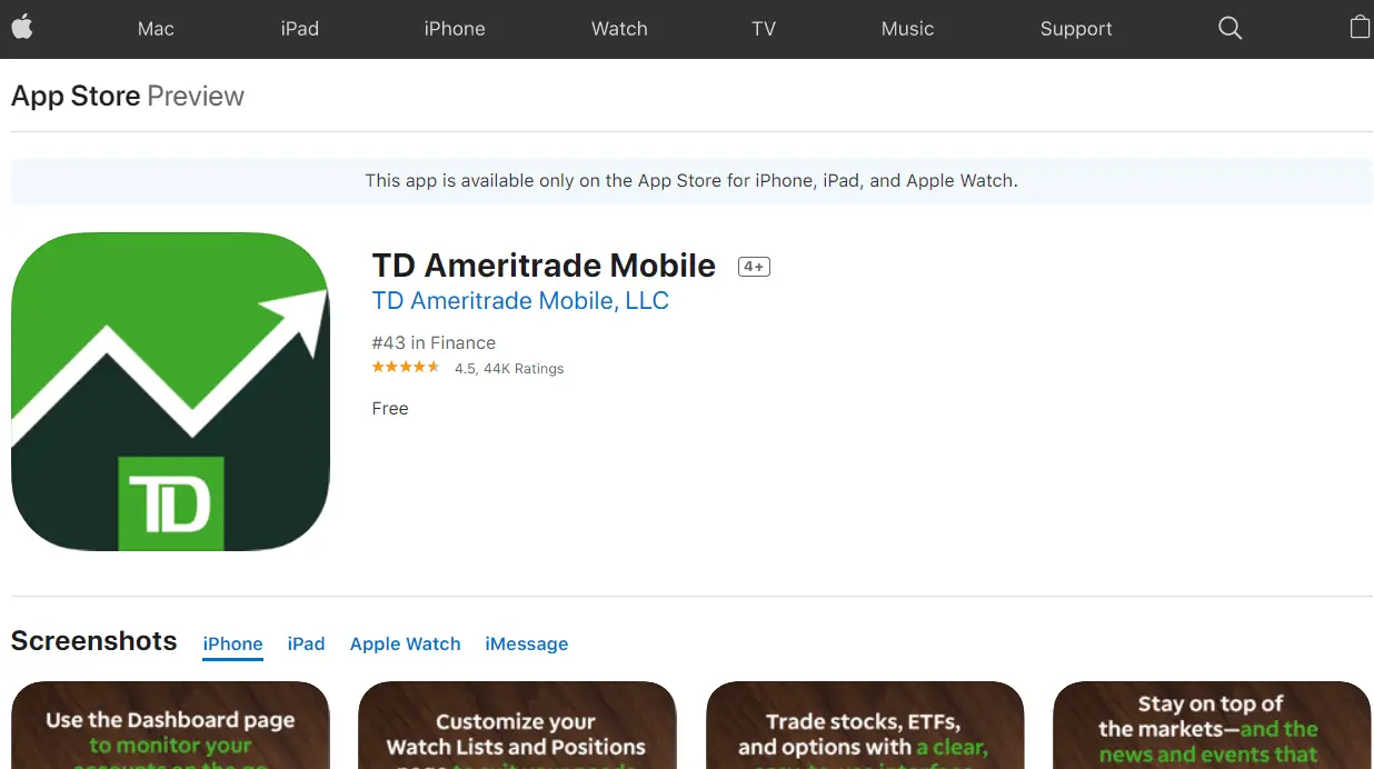 La página de la aplicación móvil TD Ameritrade td ameritrade no funciona