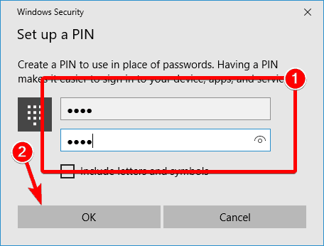 Windows 10 agregar PIN no funciona