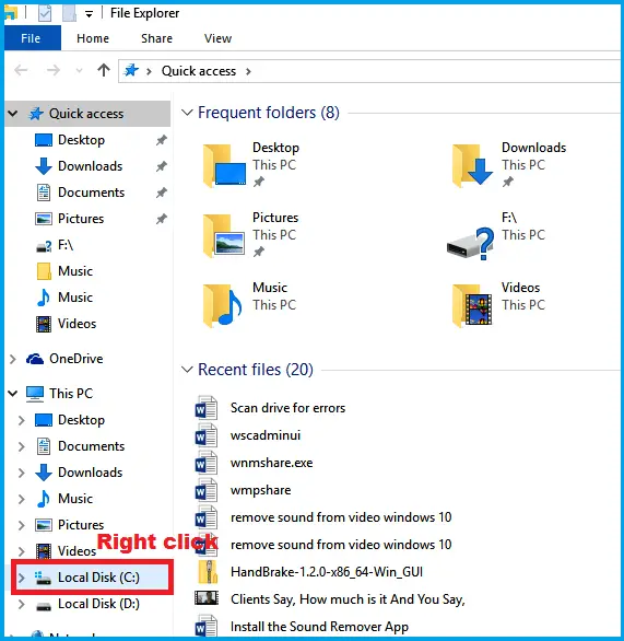 Eliminar la unidad de escaneo para la notificación de errores en Windows 10