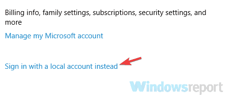 inicie sesión con una cuenta local en lugar de Windows 10, algunas de sus cuentas requieren atención