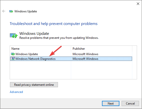 Diagnóstico de red de Windows: Silhouette no se actualiza