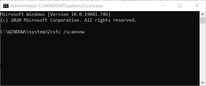 Falta el comando sfc /scannow msvcr90.dll
