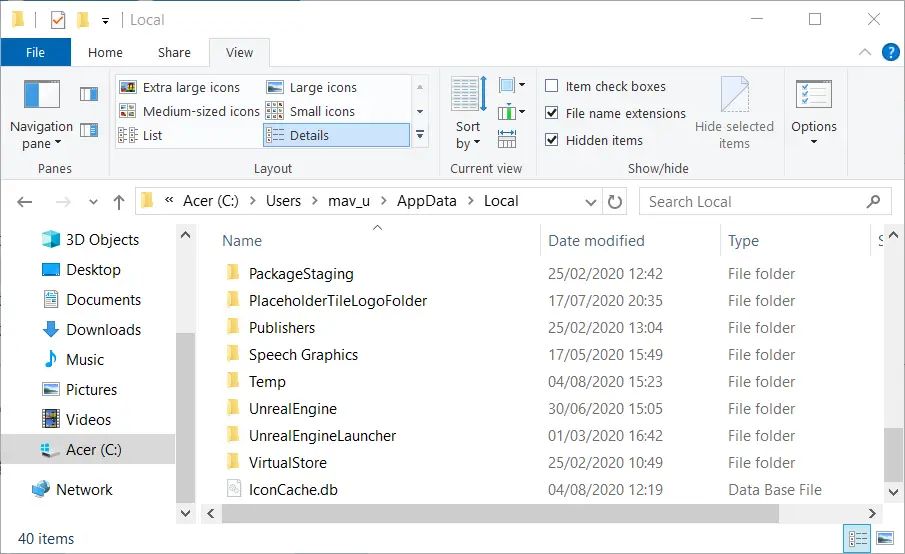 IconCache.db archivo windows 10 iconos en blanco