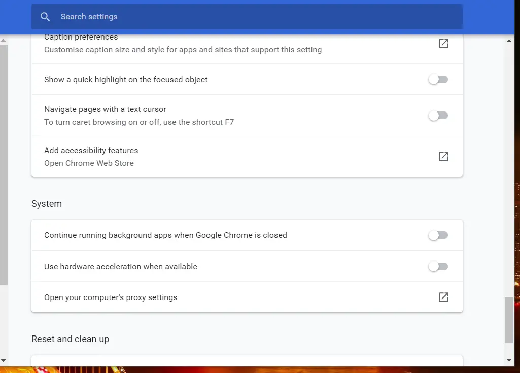 Chrome's Use la opción de aceleración de hardware Los videos de Facebook no se reproducen en Chrome