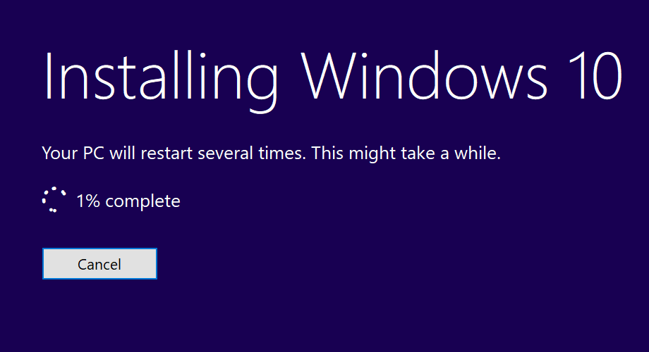 instalar la configuración de Windows 10