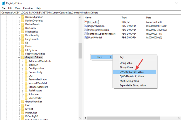 Editor de registro agregando un nuevo valor: Windows 10 amdkmdap dejó de responder