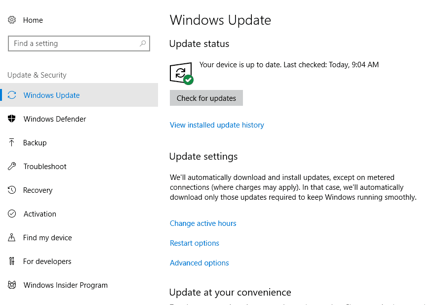 instalar actualizaciones de windows 10