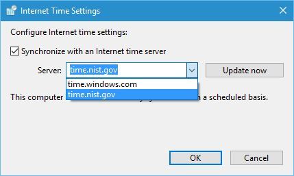 date-3 se produjo un error mientras Windows se sincronizaba con time.windows.com
