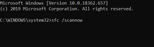 Comando sfc /scannow Error de activación de Windows 10 0xc0020036