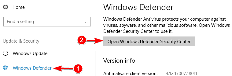 Windows Defender su PC no pudo ser escaneado
