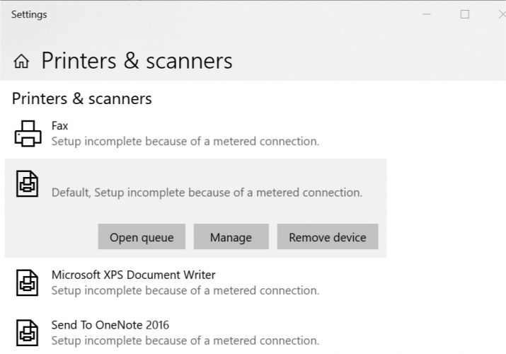 Eliminar impresora de la configuración de Windows 10