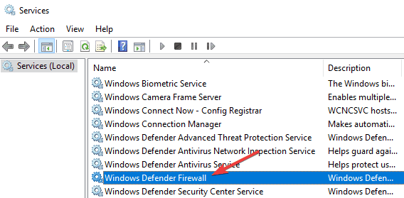 El Firewall de Windows no se enciende