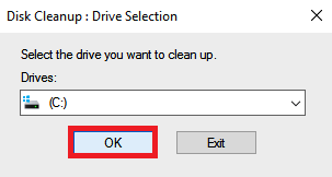 selección de unidad de limpieza de disco Windows no puede descargar controladores