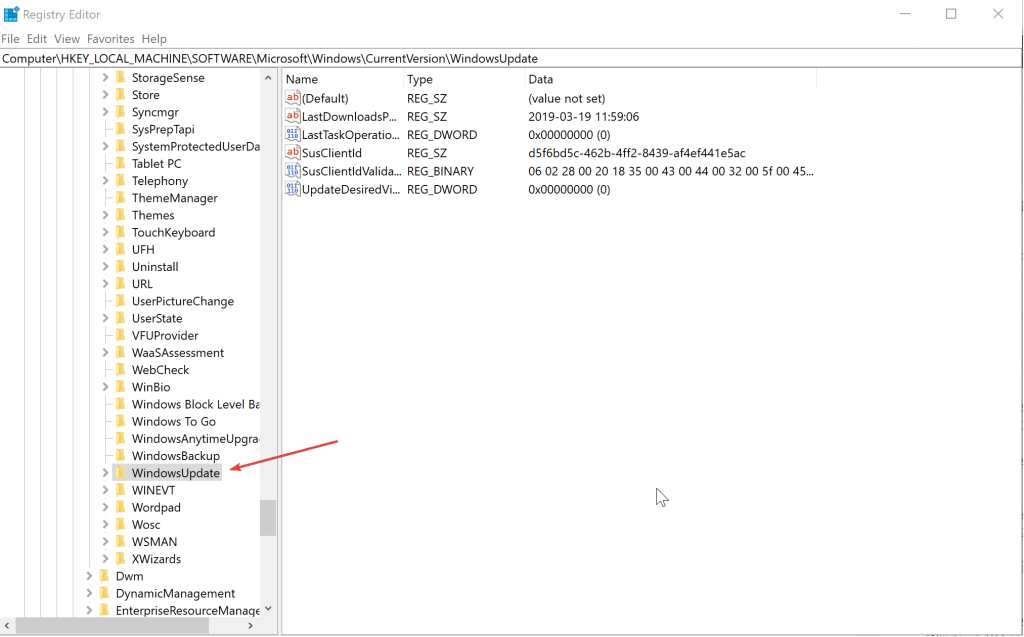 registro de actualización de Windows Windows no pudo localizar boot wim