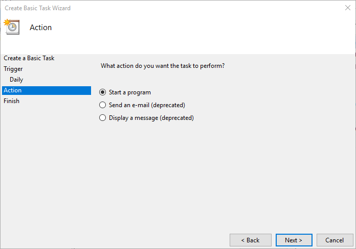La opción Iniciar un programa Windows Defender necesita escanear su computadora