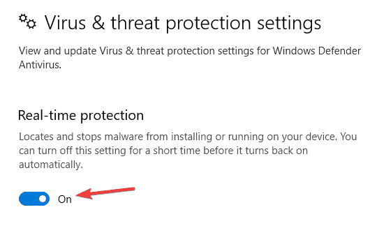 Aplicación de bloqueo de Windows Defender