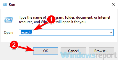 ventana de ejecución regedit Toque para hacer clic no funciona Windows 10