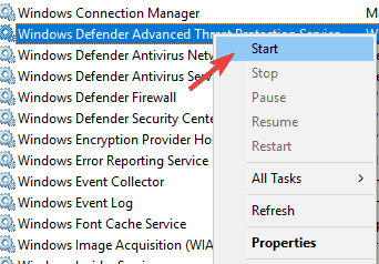 Windows Defender este programa está desactivado