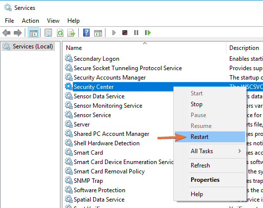 No se puede iniciar Windows Defender error 577
