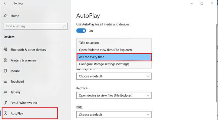 AutoPlay Windows 10 Windows Media Player no reconoce un CD en blanco