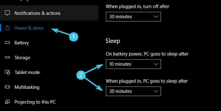 la computadora no va a dormir opciones de energía y suspensión