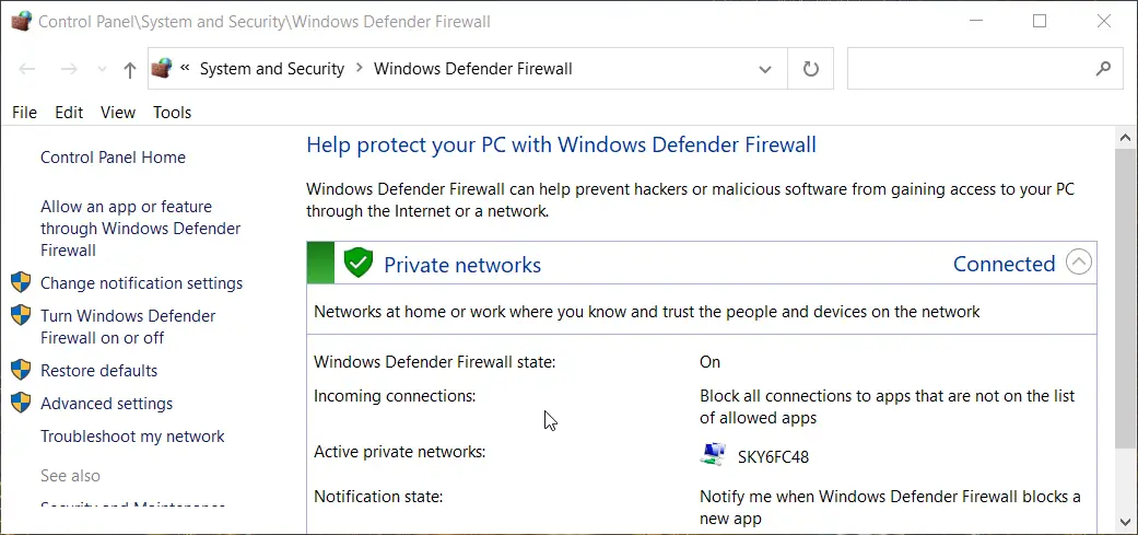 Picos de ethernet del Firewall de Windows Defender en el administrador de tareas